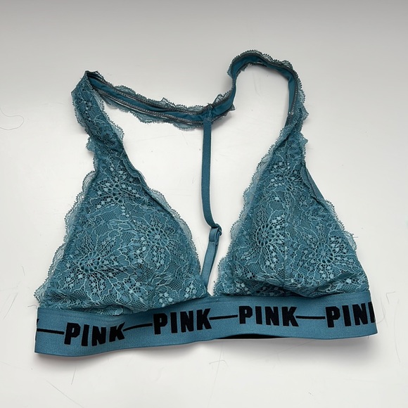 Pink Victoria Secret, Lace Strappy - Back Halted Bralette - Picture 1 of 2